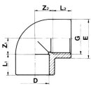 Pvc Winkel 90° 75 x IG 72,86mm(2 1/2")