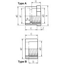 PVC Klebering KS 40mm x IG (3/4") 24,66mm
