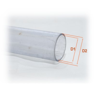 PVC Rohr Transparent  110 x 5,3 mm 1m Stück