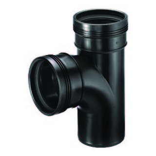 Wafix PP T-Stück 110mm 90° 2 x Muffen 1 x Stutzen