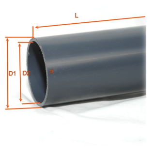 PVC-Druckrohr 125*4,8mm 10 Bar 1m