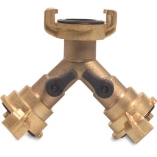 Messing Schnellkupplung 3 Wege Kugelhahnverteiler