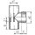 T-Stück 90° PVC-U 75 mm x 2" x 75 mm Klebemuffe x Außengewinde x Klebemuffe