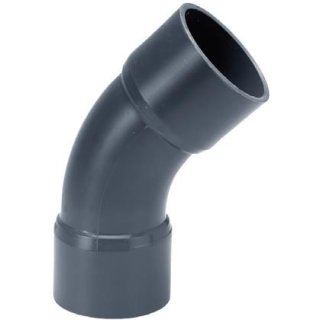 Profec Bogen 45° PVC-U 280 mm Klebemuffe 10bar Grau type aus Rohr hergestellt