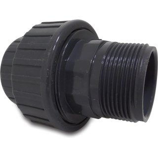 Verschraubung PVC-U 3/4" Innengewinde x Außengewinde 10bar Grau