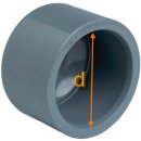 Kappe PVC-U 225 mm Klebemuffe 10bar Grau