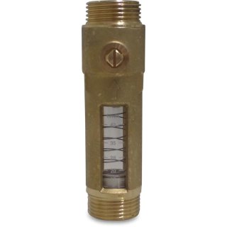 Durchflussmesser Messing 1" Außengewinde 10bar 8-38l/min DN15