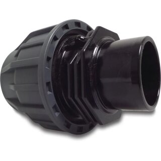 Jasonflex Verschraubung PP/PVC-U 50 mm Klemm x Klebestutzen 16bar Grau/Schwarz